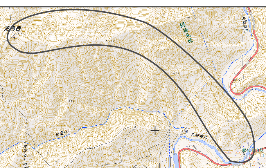 国土地理院地図　荒島岳